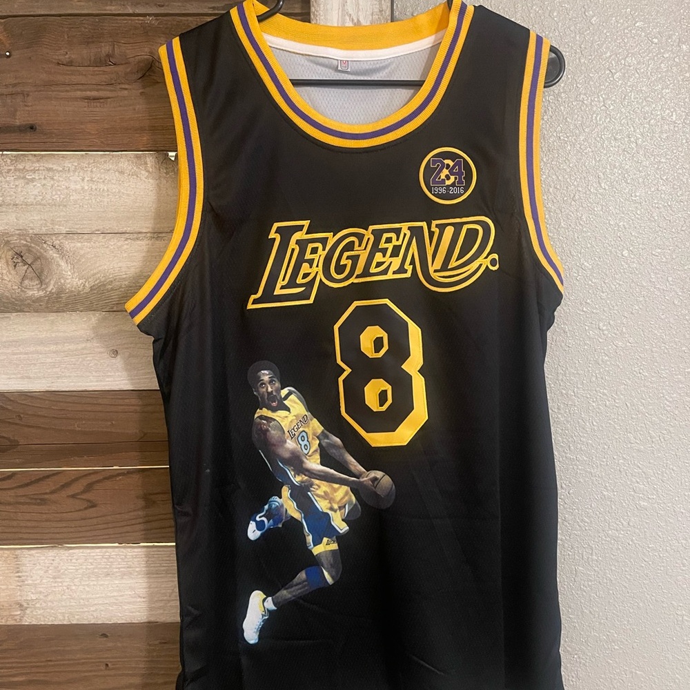 Kobe Bryant Black and Yellow Legend Basketball Jersey